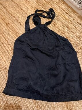 7 For All Mankind Black Textured Sleeveless Top